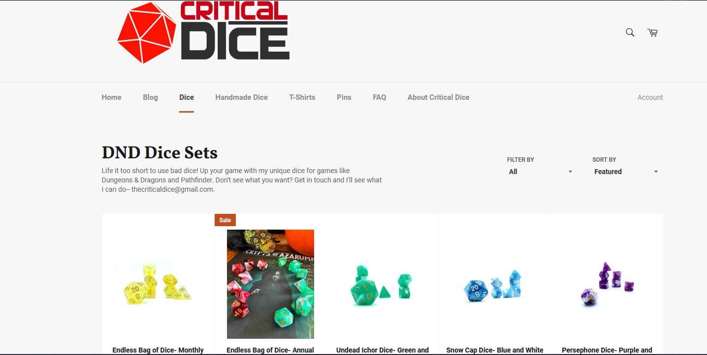 Critical Dice Website