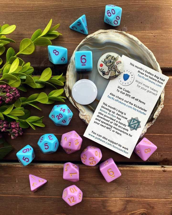 TheCriticalDice.com endless bag of dice monthly subscription service