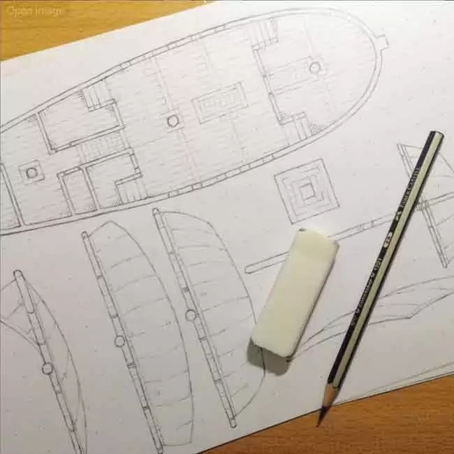 Image shows map of ships in pencil a work in progress by 2 Minute Tabletop