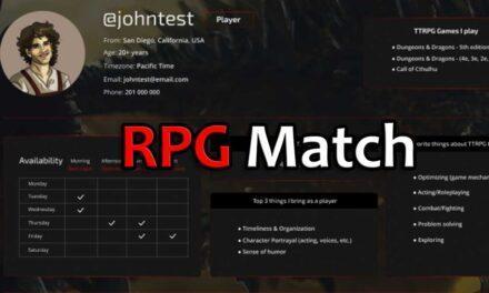 New RPG Player Matching Service:  RPGMatch